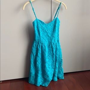 Light blue laced mini dress